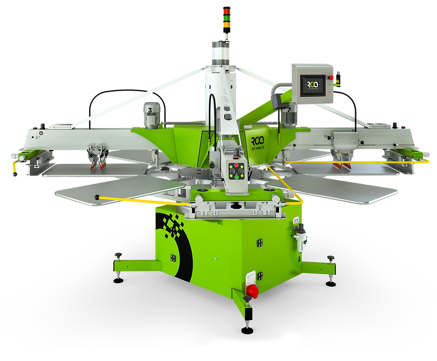 ROQ FIT automatic screen printing press.