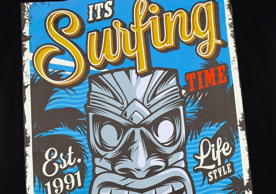 ROQ Digital design of surfing tiki face